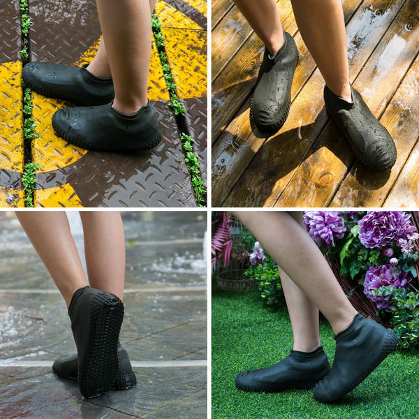 Non-Slip Silicone Rain Reusable Anti skid Waterproof Fordable Boot Shoe Cover ( Large ) Your Brand