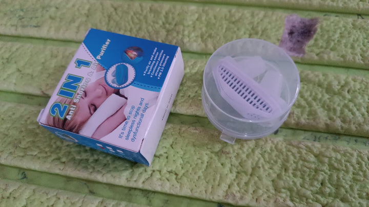 2 in 1 Anti Snoring and Air Purifier Nose Clip Anti Snoring Device (1 Pc / With Plastic Case) - TezCart