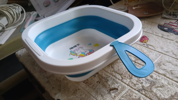 Wash Basin, Space Saving Multi Function Foldable Baby Wash basin Easy Clean Lightweight Thicken for Washing Face for Home (28×28 Cm / 1 pc) Your Brand