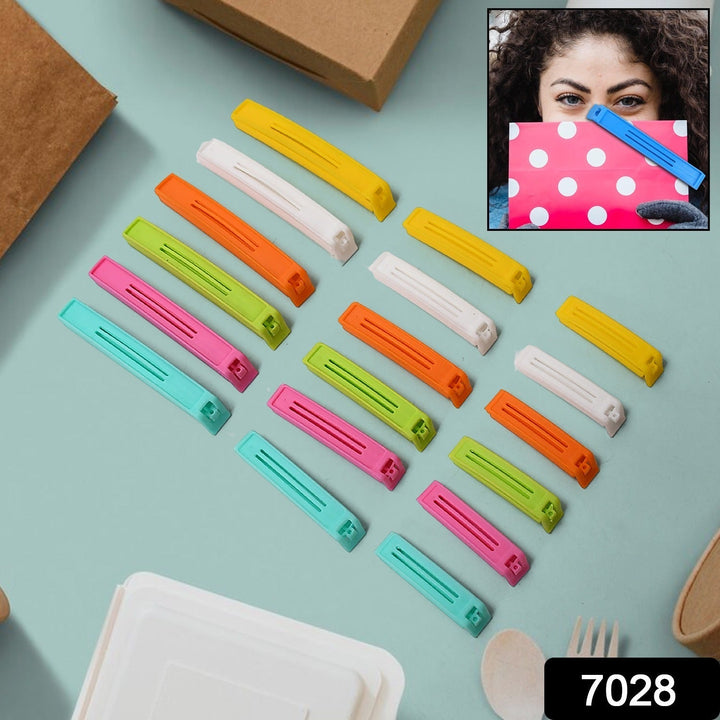 Food, Snack Pouch Bag Clip Sealer for Keeping Food Fresh for Home Kitchen | Plastic Camping Snack Air Tight Seal Bag Clips |Packet Vacuum Sealers Clip| (18 Pc Set) Your Brand