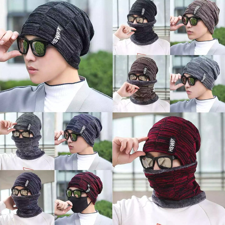 Ultra Soft Unisex Woolen Beanie Cap Plus Muffler Scarf - TezCart