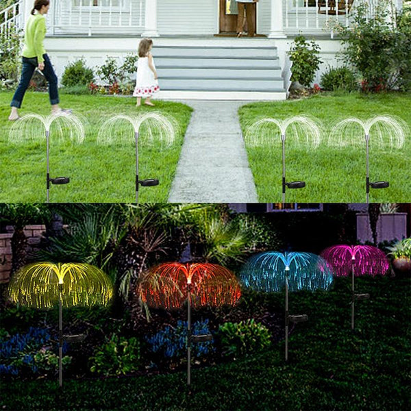 Solar Outdoor Lights – 7-Color Waterproof Jellyfish Like Firework Home Decor (2pcs) - TezCart