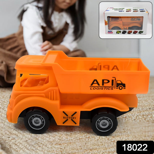 Friction Powered Dumper Toy Truck For Kids | With Opening Container Feature | Strong & Durable Plastic Material | Indoor & Outdoor Play Birthday Gift for Baby Boys & Girls (1 Pc) Your Brand