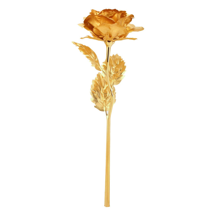 Luxury Decorative Gold Plated Artificial Golden Rose with Premium Box Your Brand