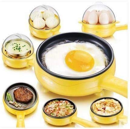 Multi functional Electric 2 in 1 Egg Frying Pan with Egg Boiler Machine Measuring Cup with Handle - TezCart
