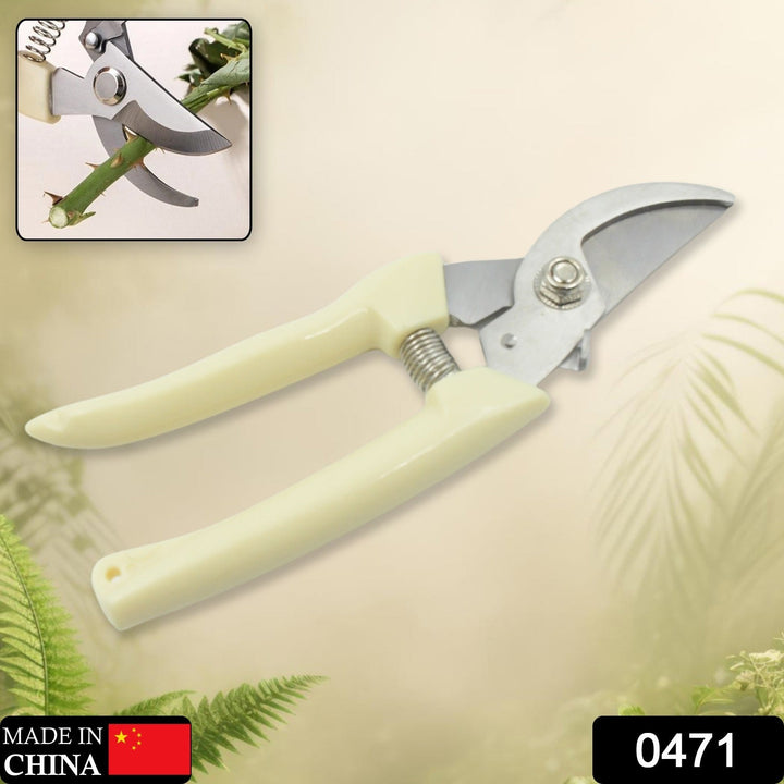 Stainless Steel Pruning Shears with Sharp Blades and Comfortable handle - Durable Hand Pruner for Comfortable and Easy Cutting, Heavy Duty Gardening Cutter Tool Plant Cutter for Home Garden | Wood Bran (1 Pc) Your Brand