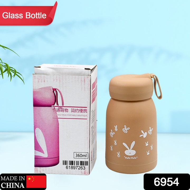 Cute water bottle for kids - 330 ml Cute Bunny Water Bottle | Cute Rabit Print Water Bottle for Boys and Girls | Kids Return Gift | Water Bottle Sipper | Insulated Water Bottle (MOQ :- 100 Pc) Your Brand