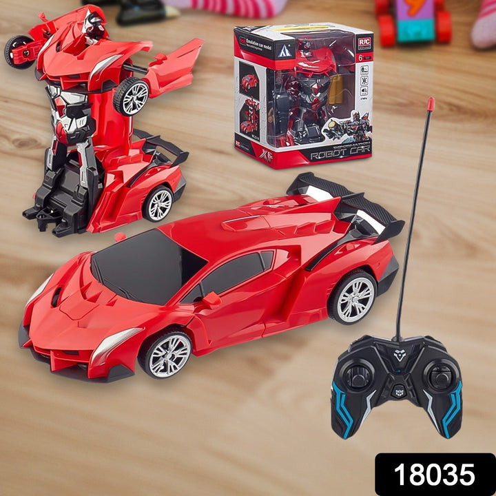 2 In 1 Automatic Robot Converted Remote Control Car With Light Scale 360°Drifting Deformation Robot Car Toy Kids Boys, Robot Convert Unique Toy For Boys (1 Pc) Your Brand