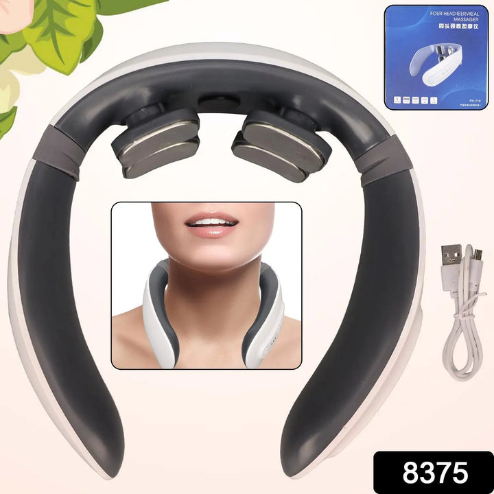 4 Heads Smart Electric Neck and Back Pulse Massager (1 Pc) - TezCart