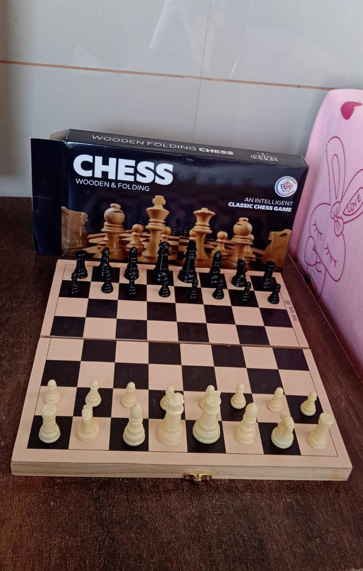 Folding Wooden Chess Board Set (30 × 30 Cm / 1 Set) - TezCart
