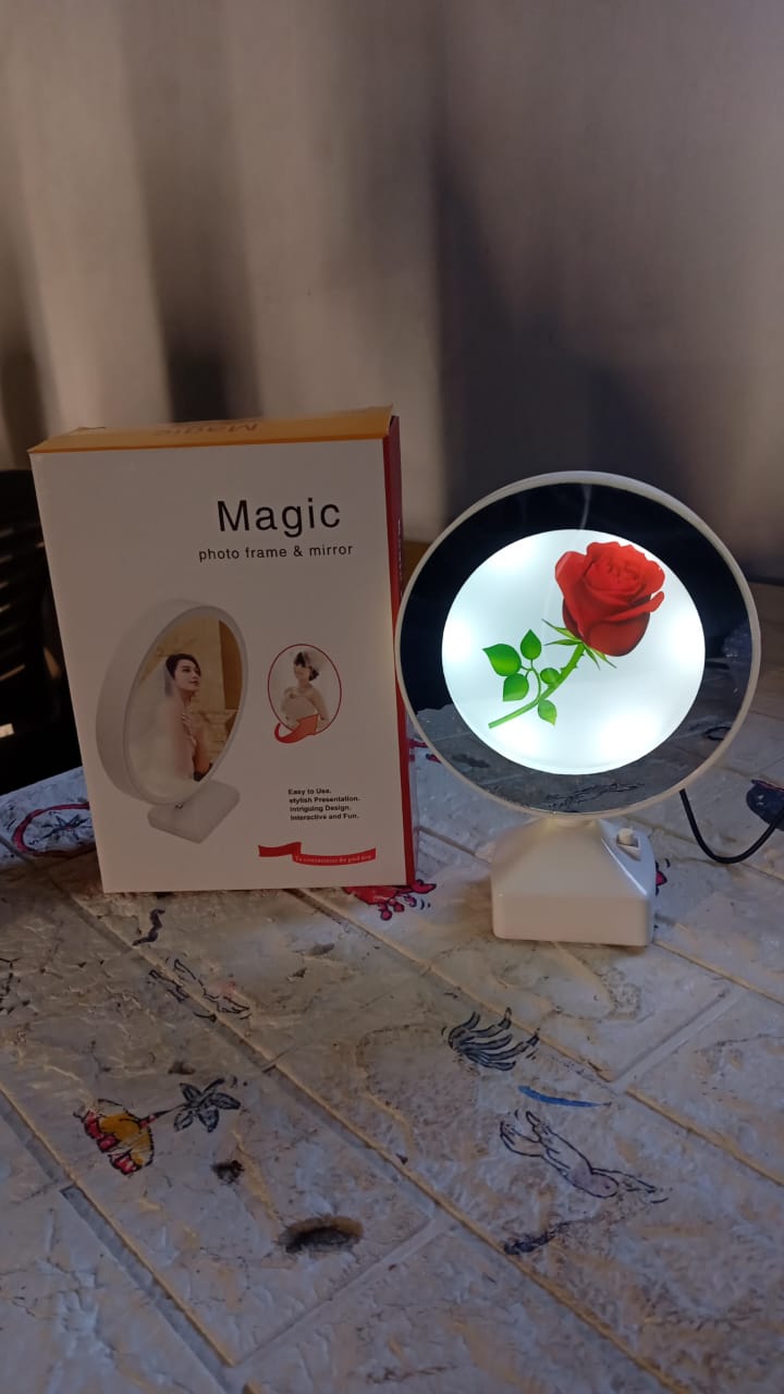 Plastic 2 in 1 Mirror Come Photo Frame with Led Light Your Brand