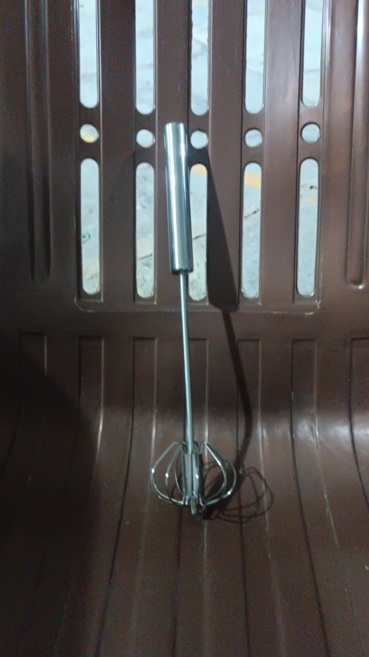 Medium Stainless Steel Egg Whisk, Hand Push Rotary Whisk Blender (1 Pc / 30 Cm) - TezCart