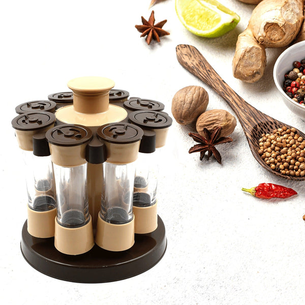 Revolving Spice Rack, 8 Spice jars with 120 ml, Condiment Set Your Brand