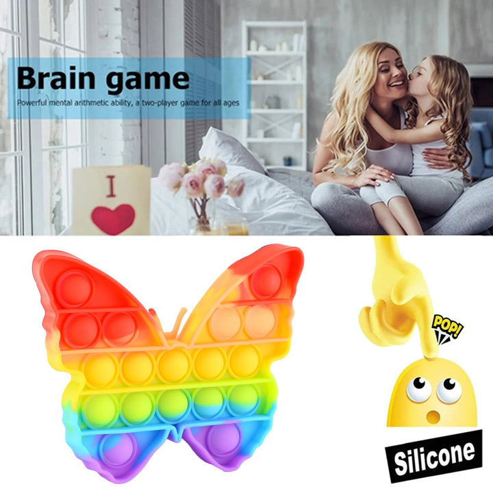 Pop Fidget Toy Push Pop Bubble Fidget Sensory Toy for Kids and Adults Fidget Popper Stress Reliever Sensory Fidget Poppers (Butterfly & Car Shape / 1 Pc) Your Brand