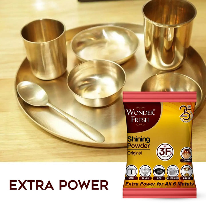 Shining Powder, Cleans and Polishes Copper, Brass, Silver, Aluminum, Iron, and Steel, Removes Tarnish and Oxidation (200 GM) Your Brand