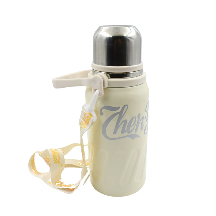 Stainless Steel Vacuum Insulated Water Bottle | Leak Proof Flask for Tea Coffee | Reusable Water Bottle with Hanging Strap | Bottle for Hot & Cold Drinks Wide Mouth Water Flask 1200 ML Your Brand
