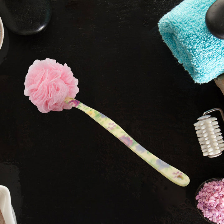 Long Handle Shower Puff Pouf Sponge Exfoliating Mesh Brush Scrubber,Bath Loofah Bath Scrubber for Body Shower Loofah Brushes, Body Bath Brush for Women and Men, Bathroom Shower Accessories (Mix 1 Pc) Your Brand