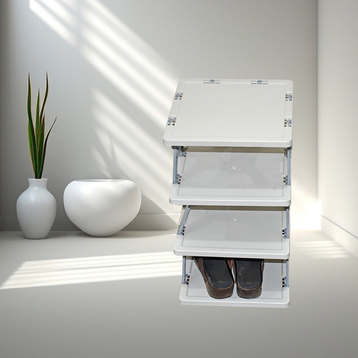 Foldable Shoe Rack (1 Pc, 4 Layers): Space-Saving, Entryway Storage Your Brand