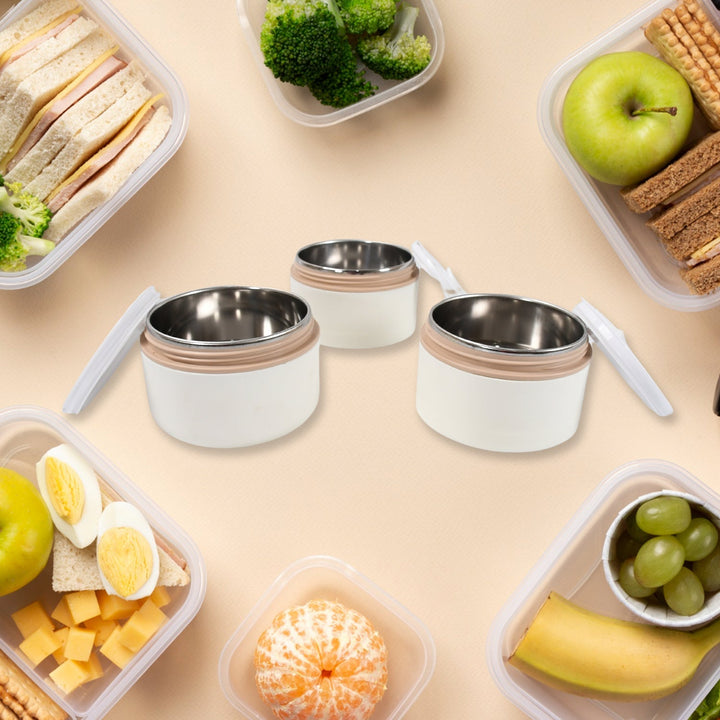 Ganesh Smart Stack 3 Layer Portable Lunch Box Stainless Steel Airtight Leak-Proof Lunch Box for Office, School, Picnic: Color May Vary (3 Layer) Your Brand