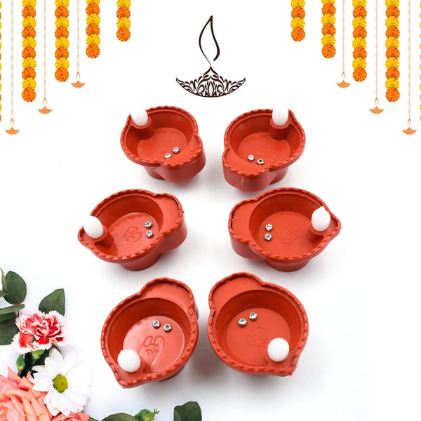 Water Sensor Diyas for Diwali Decoration | Diyas for Home Decoration| Diwali Decoration Items for Home Decor Diyas | Diwali LED Diyas Candle with Water Sensing Technology E-Diya (6Pc Set) Your Brand