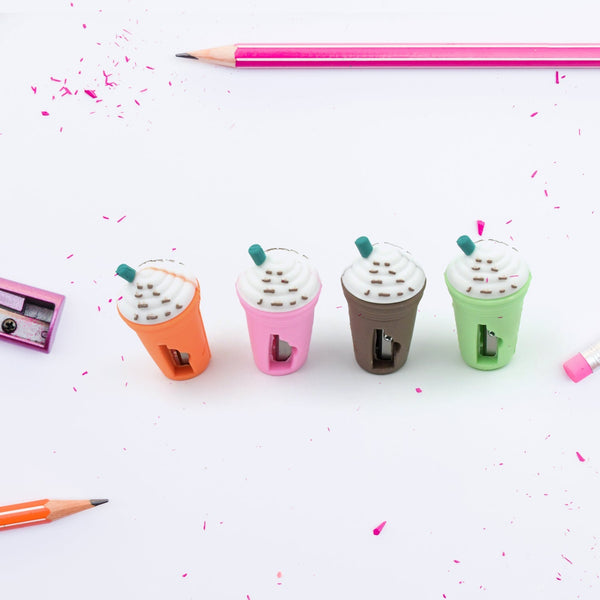 2In1 3D Cute Coffee Or Ice cream Shape sharpner Like Rotary Manual Pencil Sharpener for Kids  Ice Cream Style Office School Supplies, Back to School Gift for Students,Kids Educational Stationary kit, B'Day Return Gift (24 Pcs Set) Your Brand