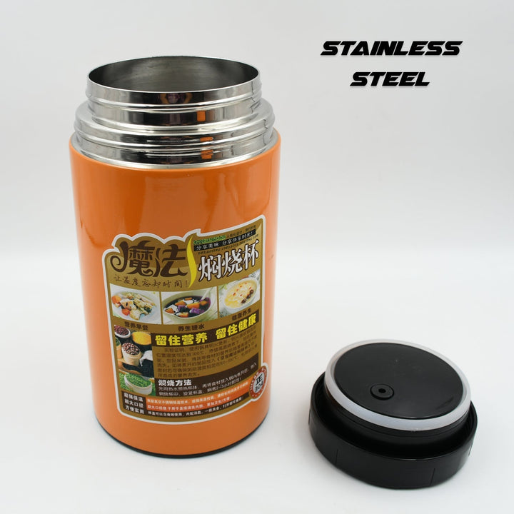 Stainless Steel Water Bottle With Foldable Spoon & Handle Easy to carry, Leak Proof, Rust Proof, Hot & Cold Drinks, Gym Sipper BPA Free Food Grade Quality, Steel fridge Bottle For office / Gym / School (1000 ML) Your Brand