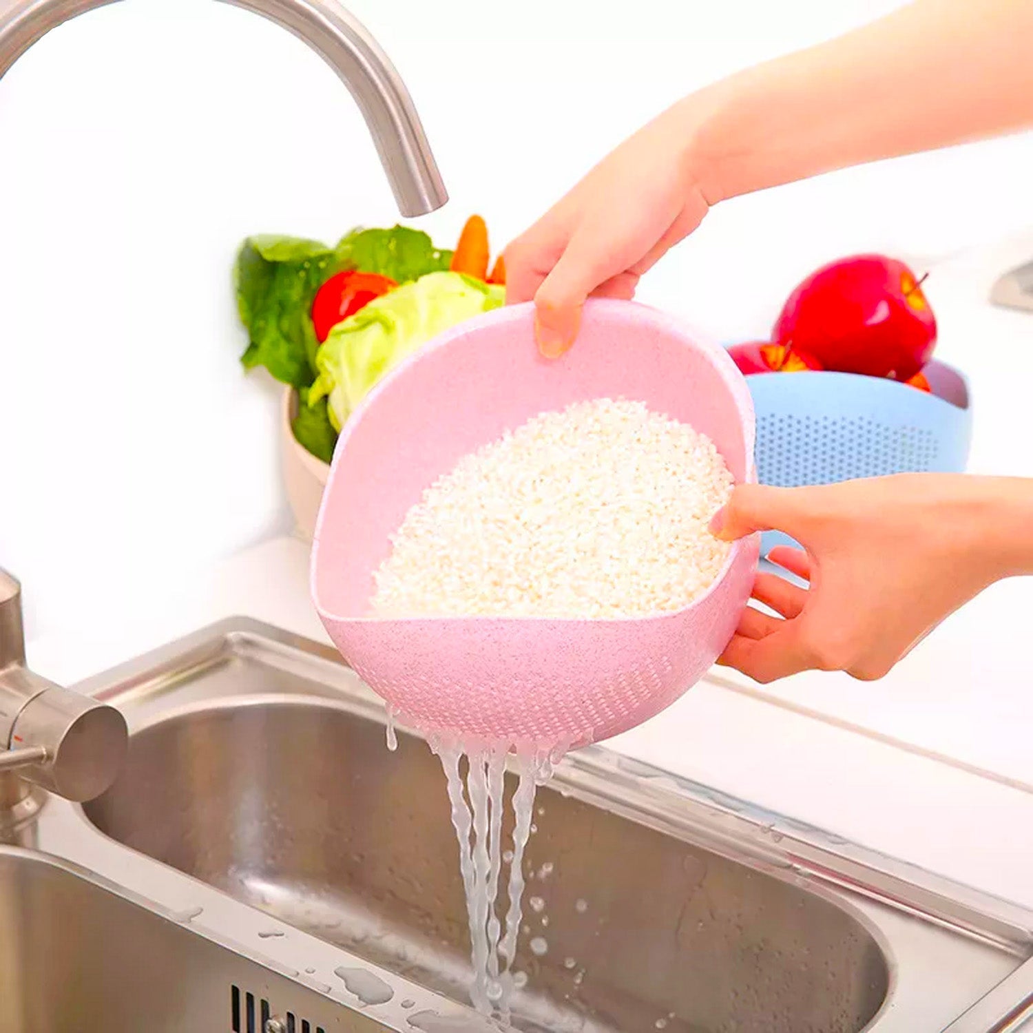 Multipurpose High Quality Washing Bowl for Rice (1 Pc) Your Brand