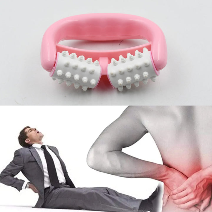 Manual Round Handle Plastic 2 Rollers Massage Roller Cellulite Roller for Legs, Arms, Back, Muscle Pain Relief and Muscle Relaxation Your Brand