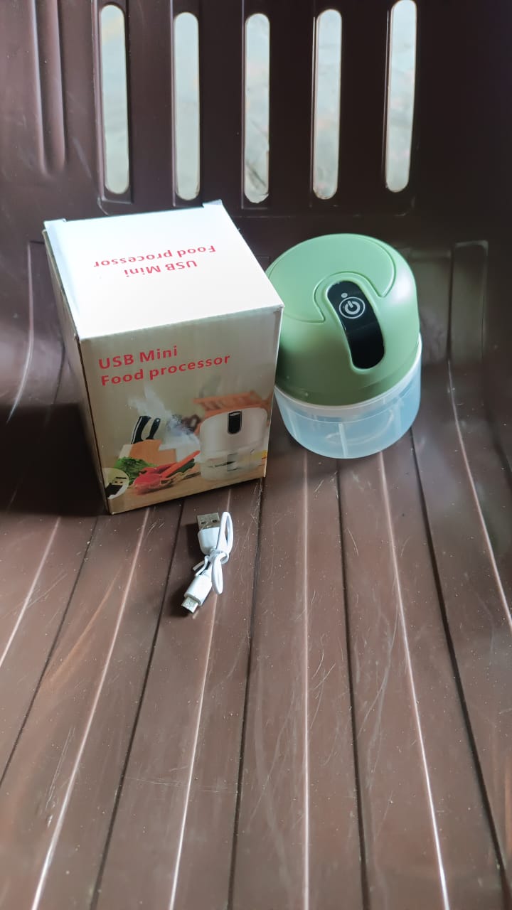 Wireless USB Rechargeable Mini Electric Garlic Machine / Chopper 3 Blades (250Ml) - TezCart