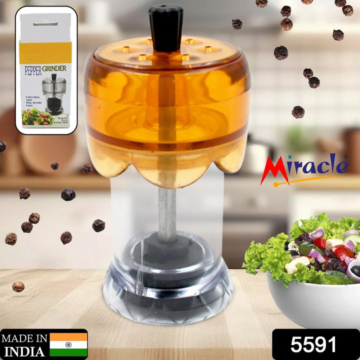 Miracle Transparent Plastic Salt and Pepper Grinder, Pepper Grinder Manual Pepper Grinding Tool, Pepper Crusher Grinder (1 Pc) Your Brand