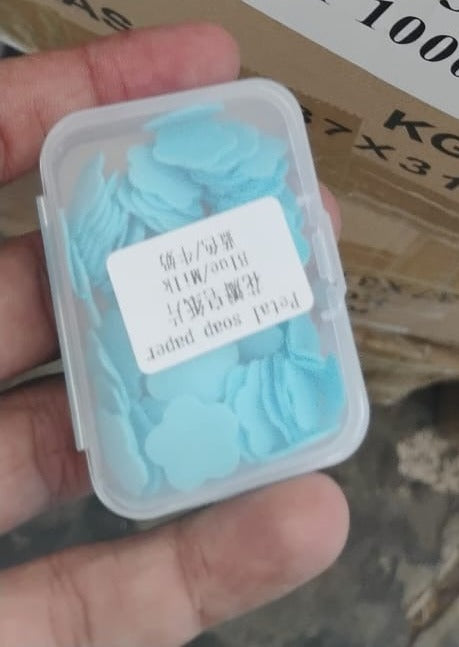 Mini Portable Travel Soap Paper Sheets Flower Shape (100 Pcs Set Approx / Mix Color) - TezCart