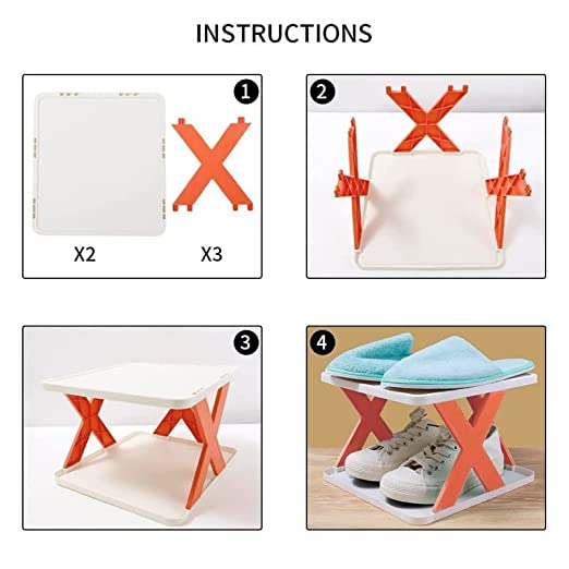 4 LAYER SHOES STAND, SHOE TOWER RACK SUIT FOR SMALL SPACES, CLOSET, SMALL ENTRYWAY, EASY ASSEMBLY AND STABLE IN STRUCTURE, CORNER STORAGE CABINET FOR SAVING SPACE Your Brand