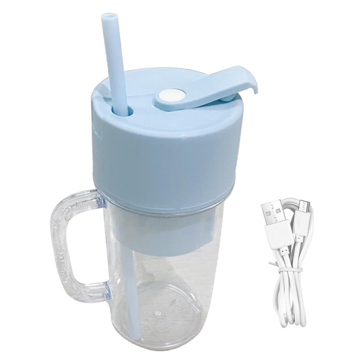 2 In1 Portable Crusher Juicer With Handle & Straw for Smoothie Sipper USB Rechargeable (340 ml) 6 Stainless Steel Blades Compact Juicer Mixer, Juicer Portable Fresh Juice Blender Portable Electric Juicer ( 340 ML ) Your Brand