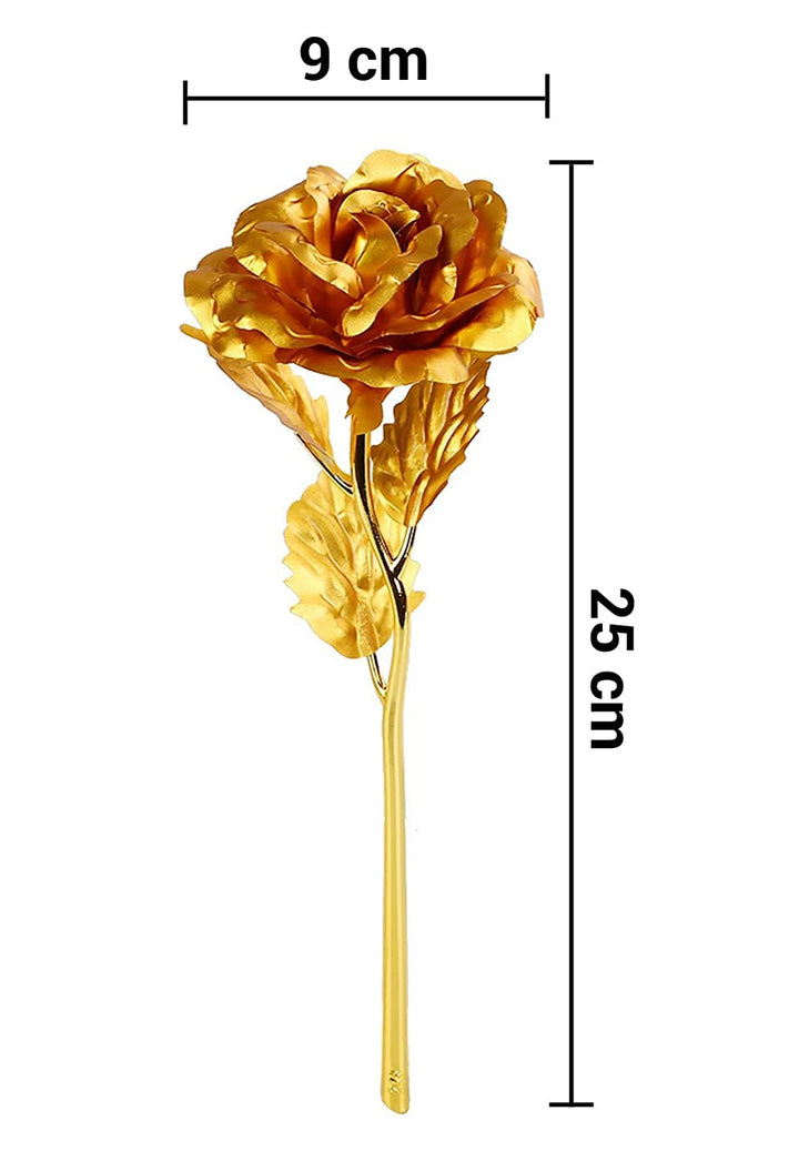 Luxury Decorative Gold Plated Artificial Golden Rose with Premium Box Your Brand