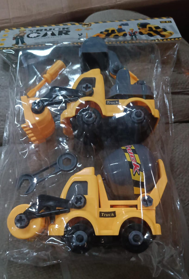 Engineering vehicles Nut Assembly Vehicle Toy, DIY Nut Assembly Vehicle Model Toy Highly Simulation Children Kids Car Model Toy Set (2 Pc Set) Your Brand