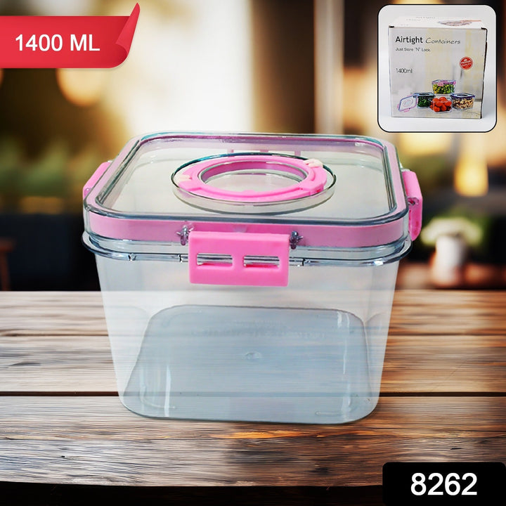 High Quality Plastic Food Storage Container Clear Washable Refrigerator Food Box Food Container Fruit Box Container with Lid (1400 ML) Your Brand