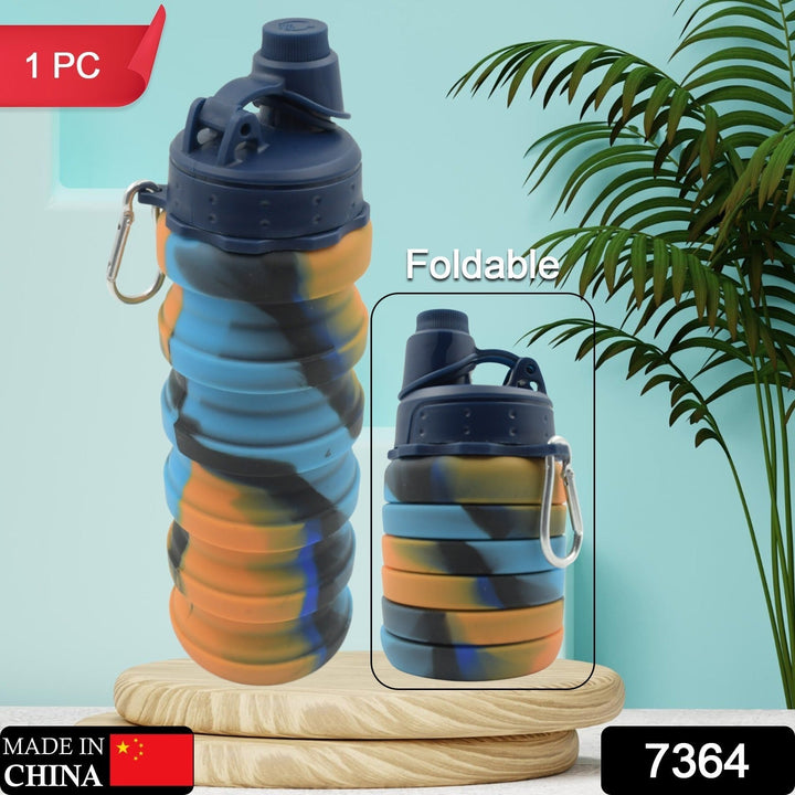 Foldable Water Bottle, Silicone Leak Proof Portable Sports Travel Water Bottle for Outdoor, Gym, Hiking (1 Pc / 24 cm Foldable) Your Brand