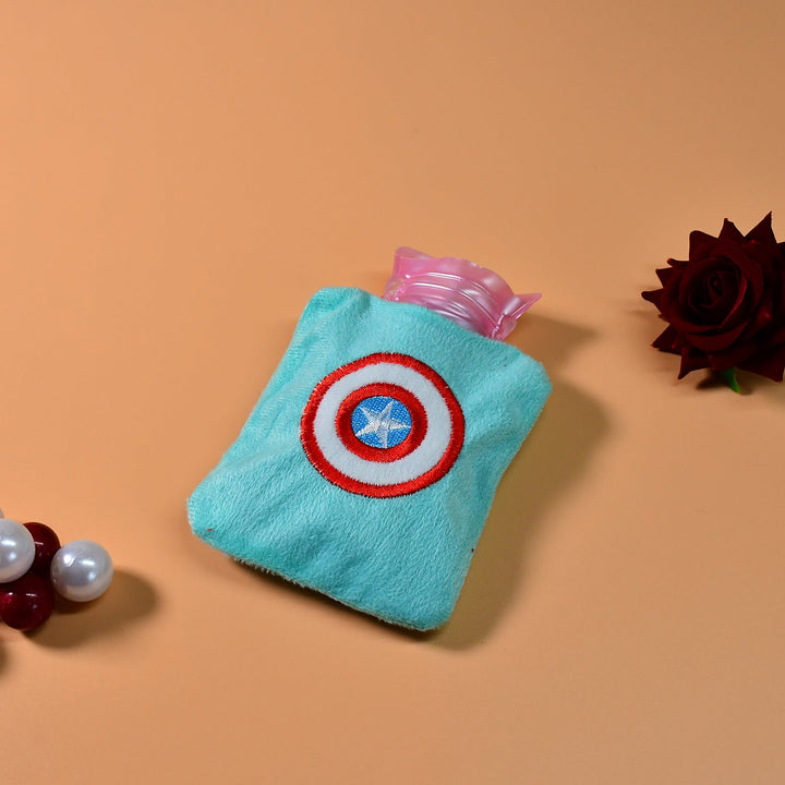 Captain America Print Small Hot Water Bag with Cover for Pain Relief Your Brand