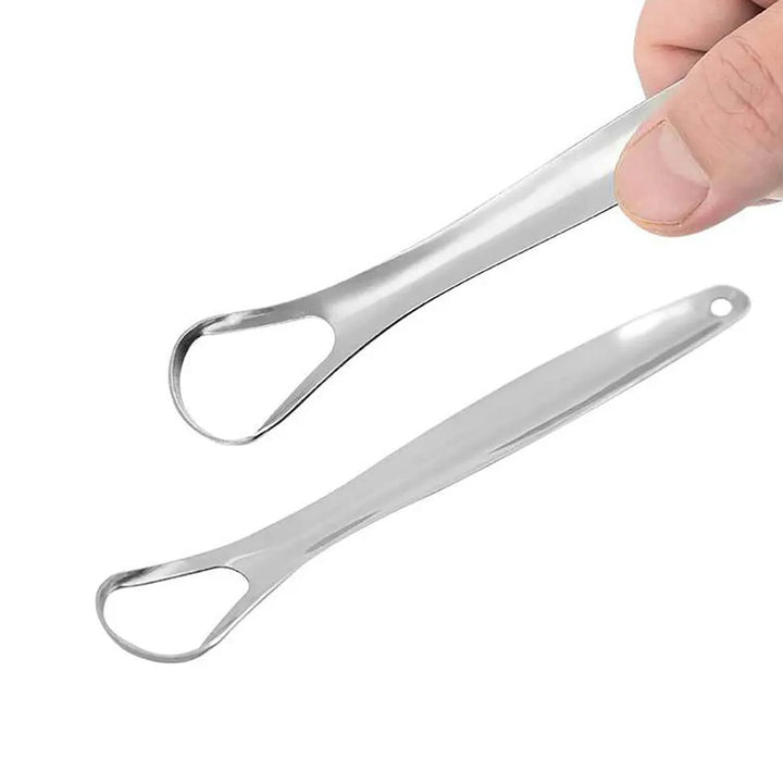 Stainless Steel Tongue Scraper Tongue Cleaners (1Pc With Metal Case) Your Brand
