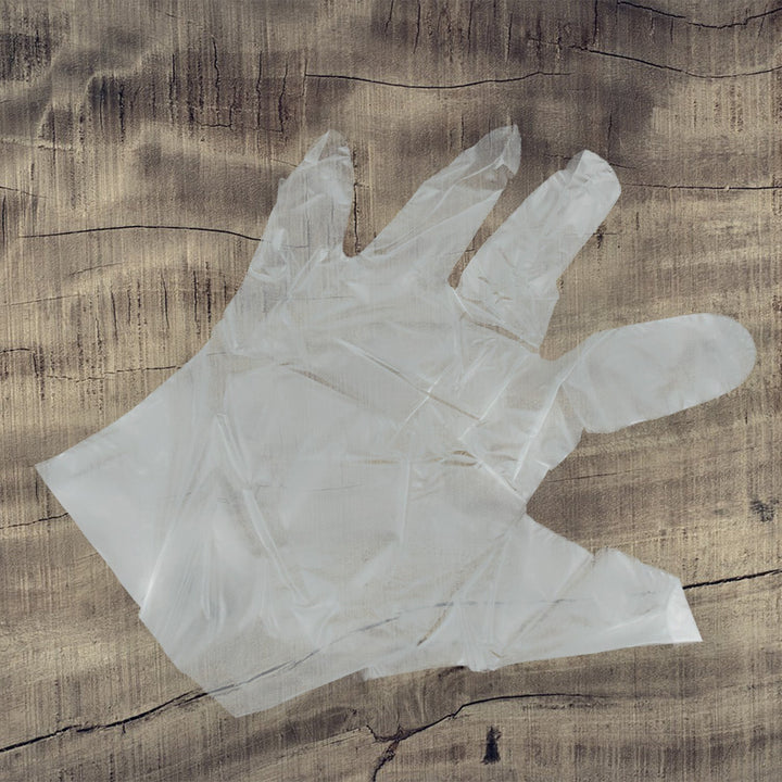 Large Disposable Gloves (100 Pcs): Clear Plastic, Multipurpose Your Brand