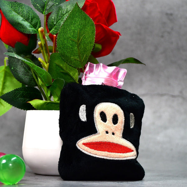 Black Monkey Small Hot Water Bag with Cover for Pain Relief Your Brand