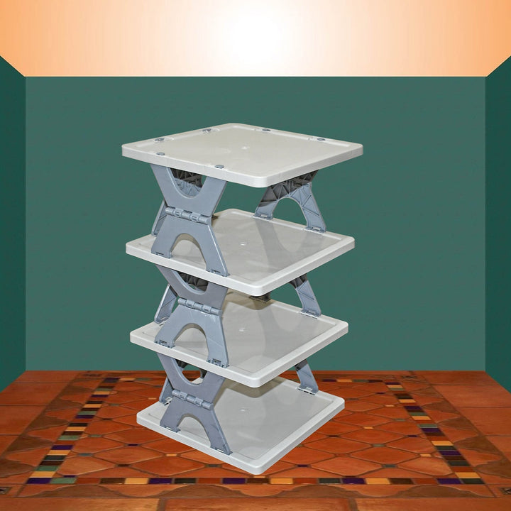 Foldable Shoe Rack (1 Pc, 4 Layers): Space-Saving, Entryway Storage Your Brand