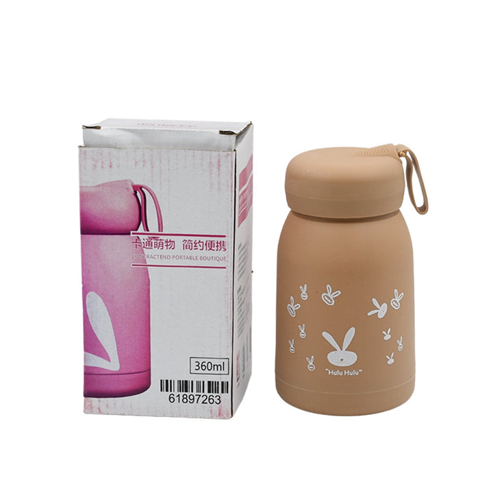 Cute water bottle for kids - 330 ml Cute Bunny Water Bottle | Cute Rabit Print Water Bottle for Boys and Girls | Kids Return Gift | Water Bottle Sipper | Insulated Water Bottle (MOQ :- 100 Pc) Your Brand