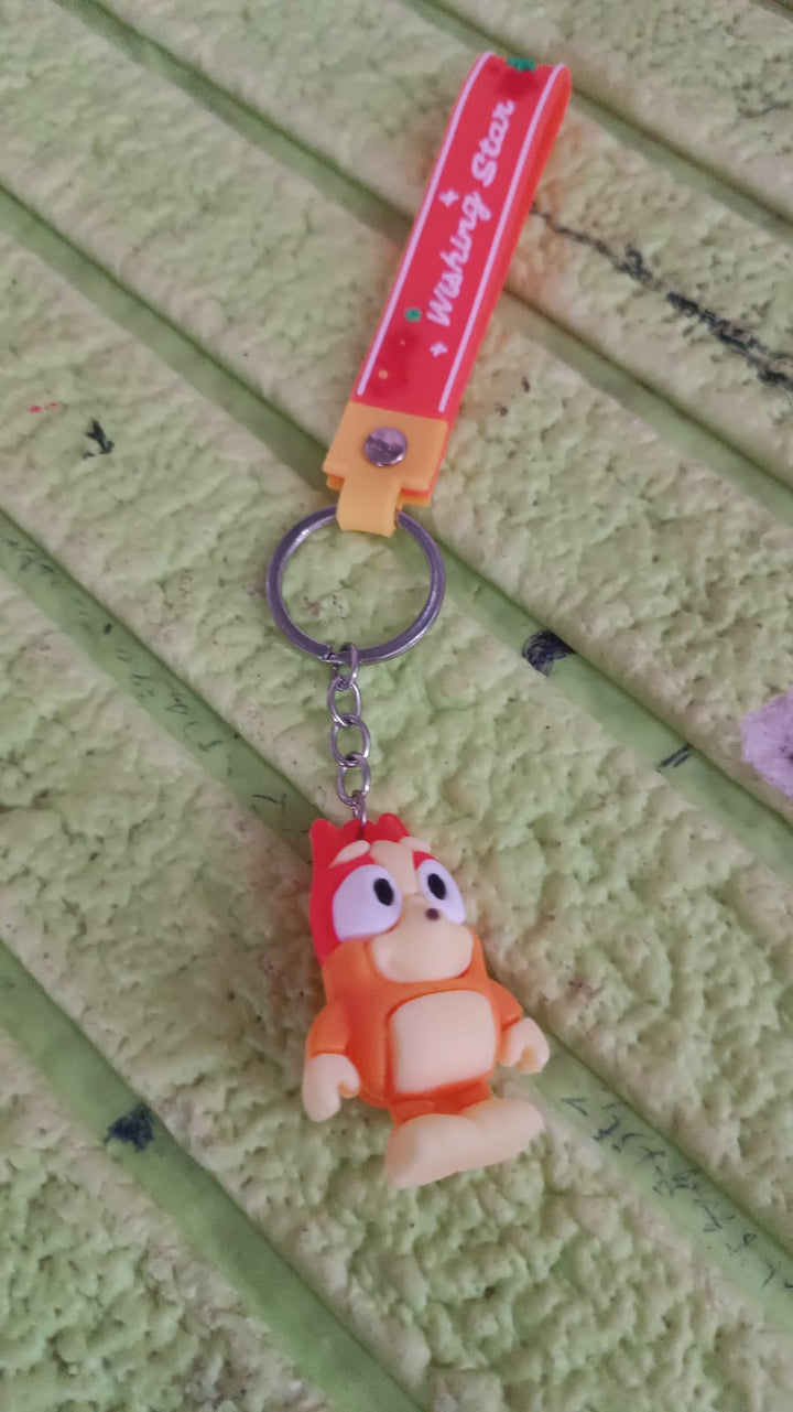 Cute Cartoon Silicone 3D Key Chain with Metal Hook & Strap (Pack of 1) - TezCart