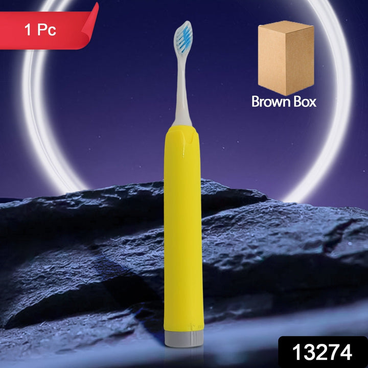 Adult Waterproof Electric Toothbrush 1 Head Battery Operated Toothbrush (1 Pc / Battery Not Included / Mix Color) - TezCart