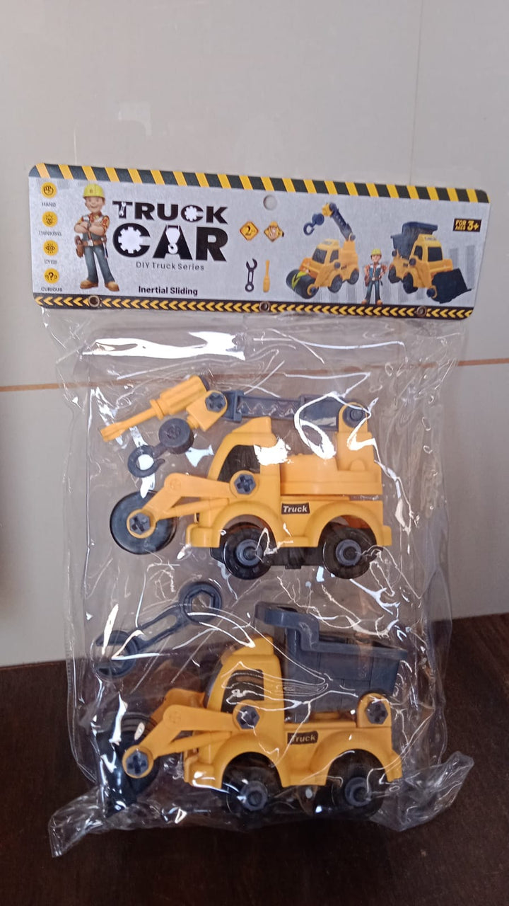Engineering vehicles Nut Assembly Vehicle Toy, DIY Nut Assembly Vehicle Model Toy Highly Simulation Children Kids Car Model Toy Set (2 Pc Set) Your Brand
