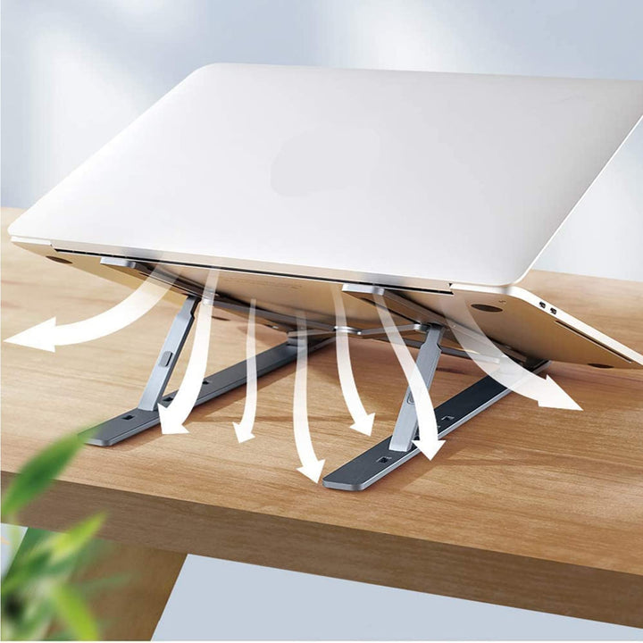 Laptop Stand for Desk | Metal Portable Laptop Stand, with 6 Adjustable Angles | Laptop Riser, Phone, and Tablet Stand | Compatible for All Laptop Your Brand