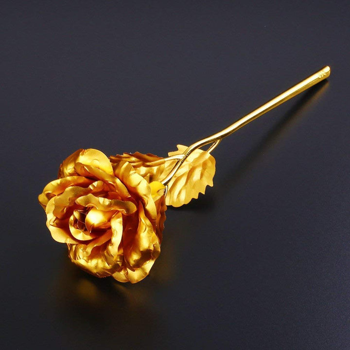 Luxury Decorative Gold Plated Artificial Golden Rose with Premium Box Your Brand