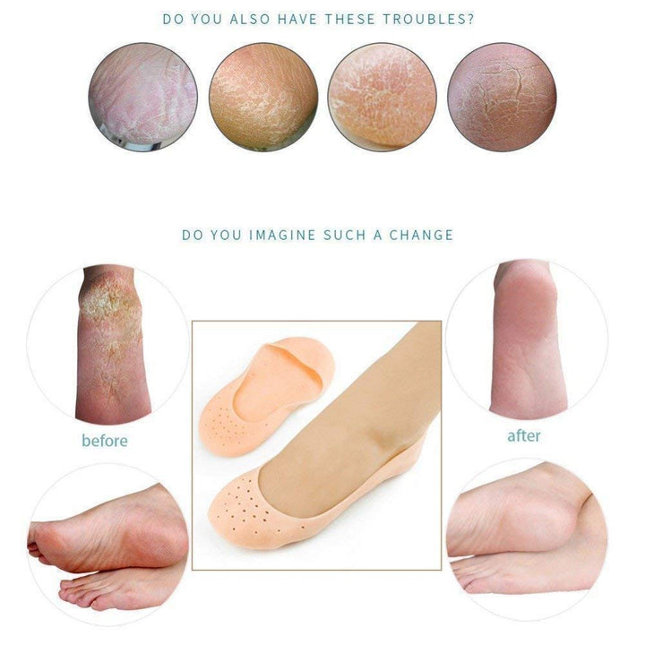 Anti Crack silicone Gel Foot Protector Moisturizing Socks - TezCart