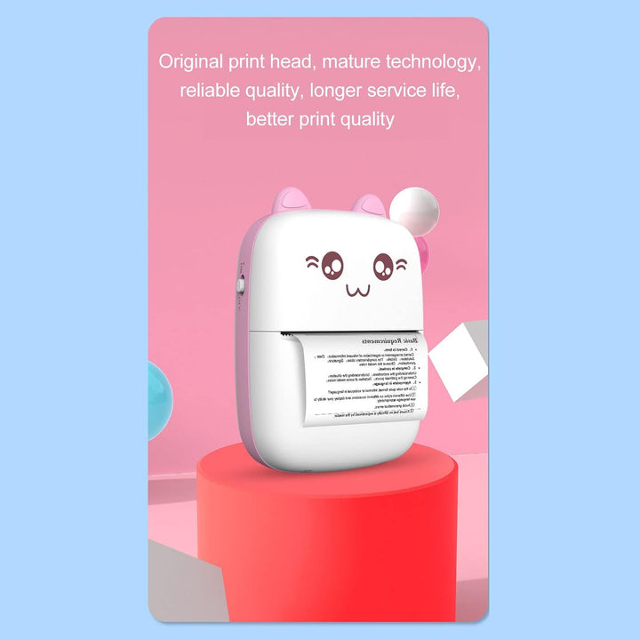 Pocket Mini Printer, Mobile Phone Bluetooth Connection Wireless Mini Thermal Printer with Android or iOS APP for Pictures, Portable Smart Printer,Contains 1 Rolls Thermal Paper, with Fast Paper Output for Photo Image - TezCart